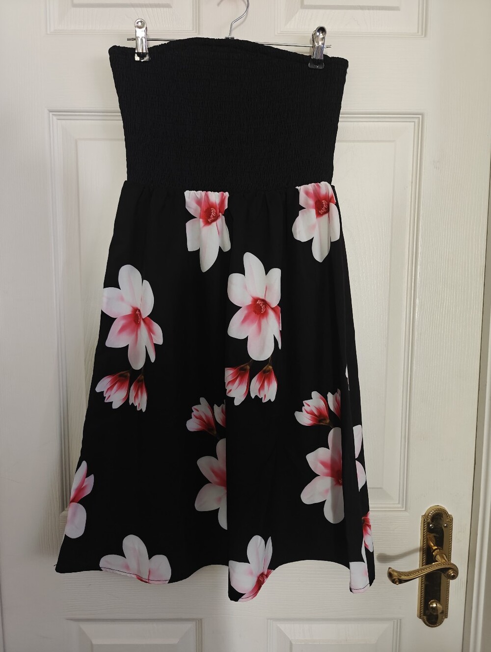 Floral Print Strapless Tube Dress